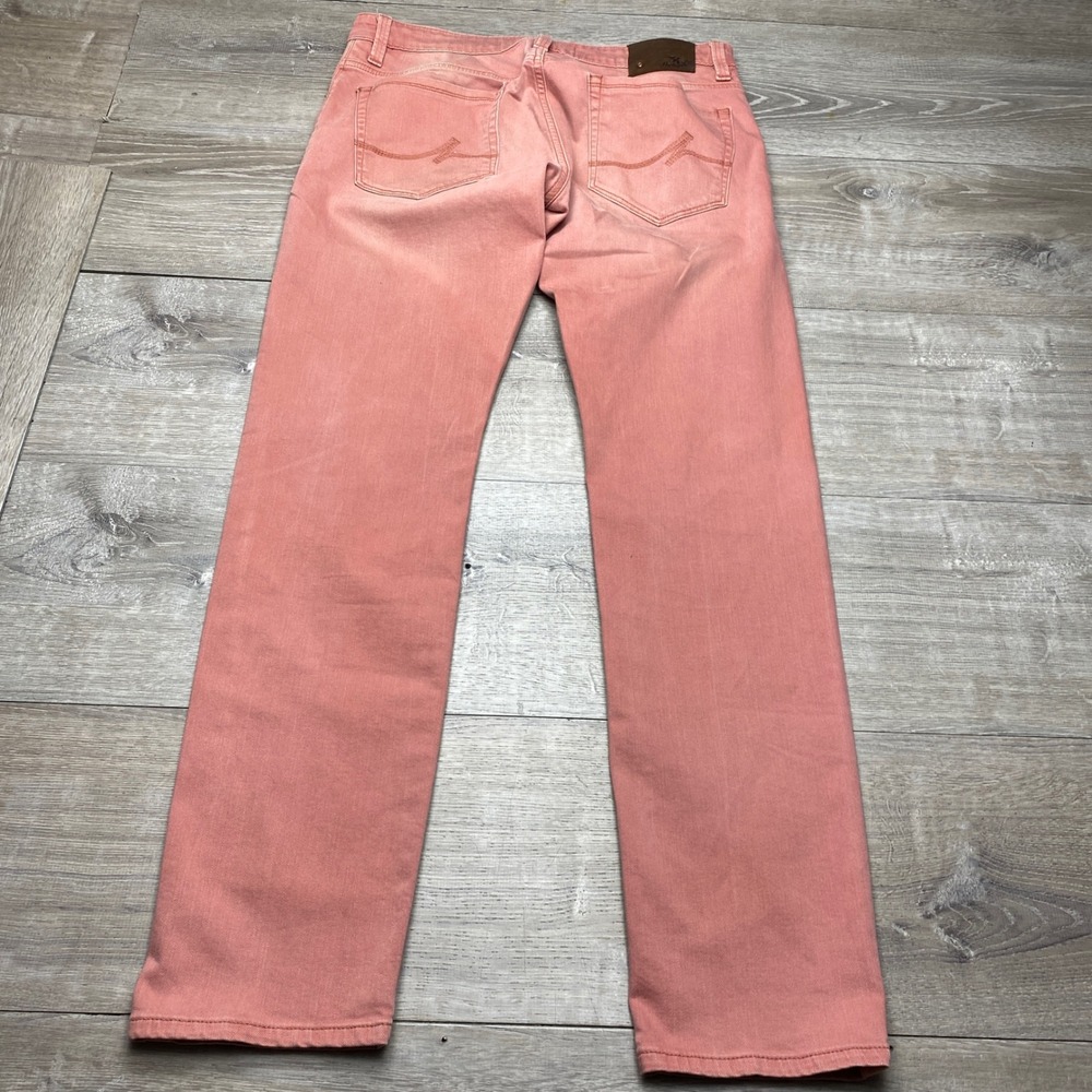 34 Heritage Pants Cool Mens 34x34 Pink Cotton Stretch Mid-Rise Tapered Jeans